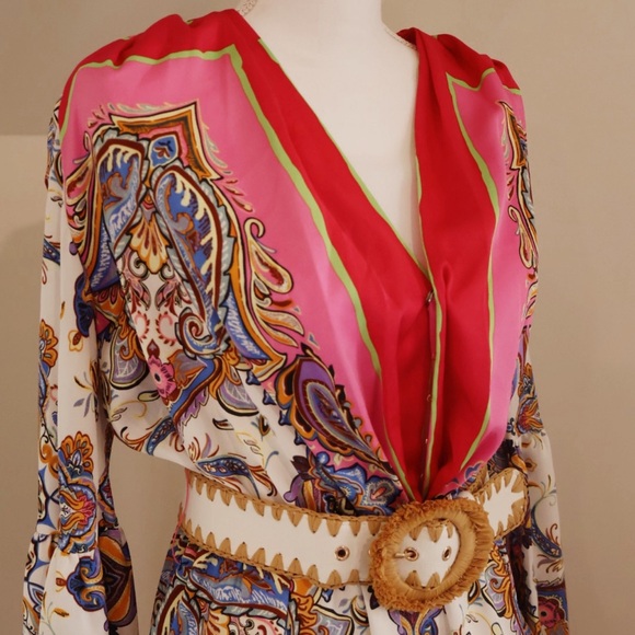 Bronx and Banco Pink and Multi Bedouin Mini Dress - Picture 5 of 6